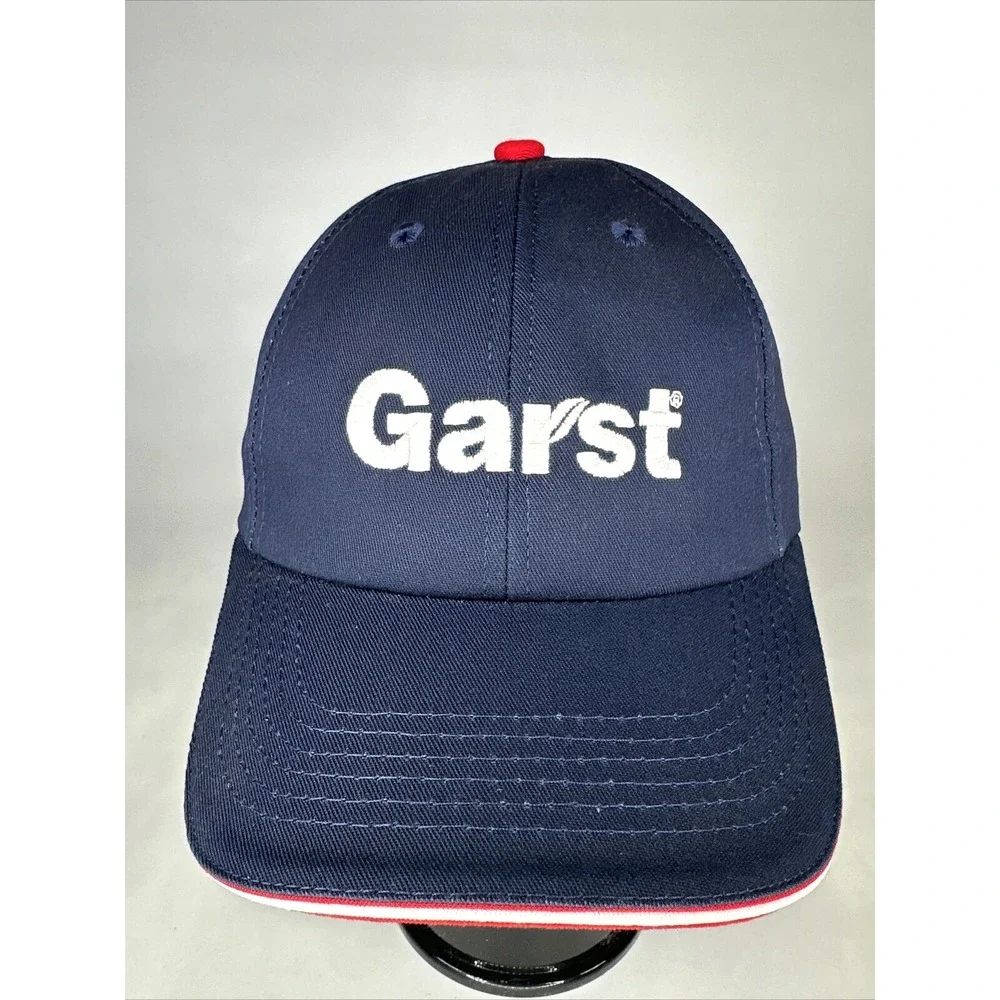 Garst Seed Baseball Hat Adult Blue Strapback Hook Loop American Flag Agriculture